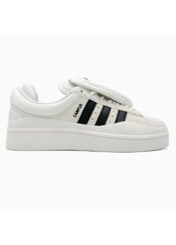 Белые демисезонные кроссовки мужские adidas campus x bunny white/black адидас кампус белые No Brand