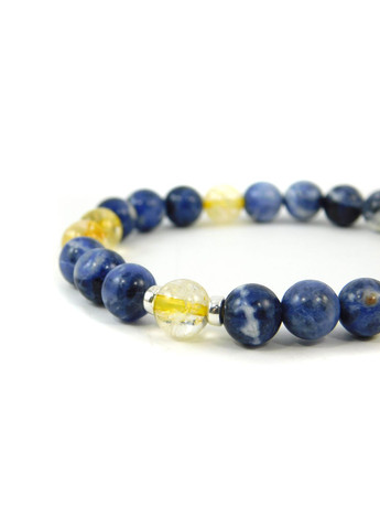 Браслет "Дует" Содаліт, Цитрин, срібло 16 Fursa fashion (322314923)