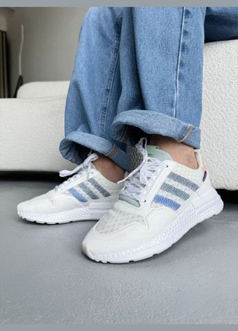 Белые демисезонные кроссовки мужские и женские adidas zx 500 rm white | адидас zx 500 белые No Brand