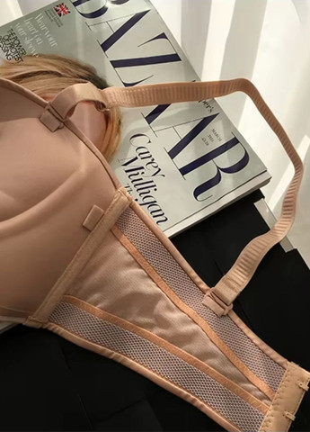 Бежевий бралетт жіночий мереживний бюстгальтер з ефектом push up elegant dream (1844-70-01) Finetoo без кісточок