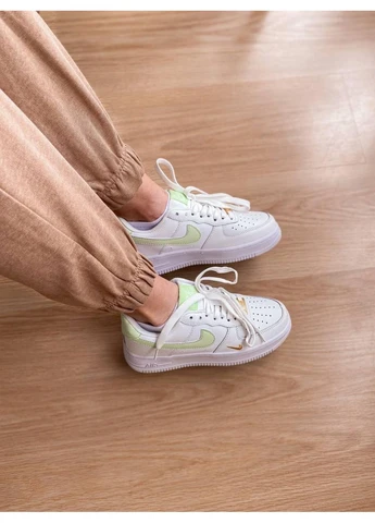 Цветные летние кроссовки nike air force 1 mini swoosh lime light найк аир форс 1 No Brand