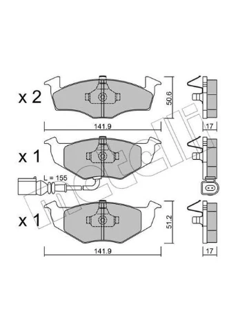 Колодки гальмівні (передні) Skoda Fabia 99-14/Roomster 07-15/VW Polo III 01-12 (+датчик) 22-0206-3 UA63 No Brand (339657883)
