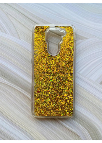Силіконовий чохол з плаваючими блискітками на Xiaomi Redmi Note 9 Золотий Creative (360662238)