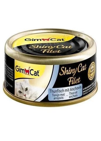 Корм влажный Shiny Cat Filet для кошек с тунцем и анчоусом 70 г GimCat (362459018)