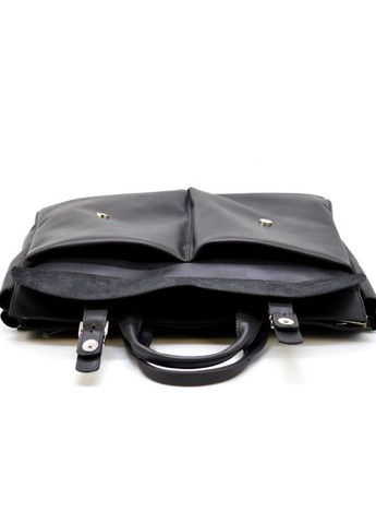 Чоловіча сумка для ноутбука з телячої шкіри з внутрішніми кишенями чорна TARWA (302315113)