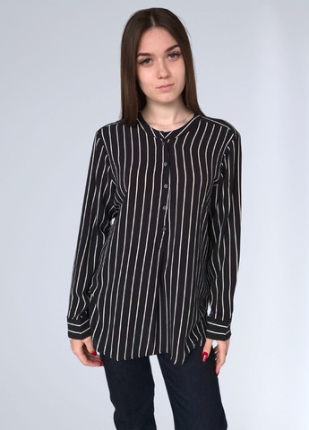 Чорна блузка жіноча в білу вертикальну смужку Jacqueline de Yong