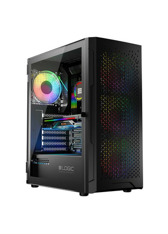 Корпус ARAMIS MESH+GLASS ARGB fans 4x120mm BLACK без БП ATX Logic Concept (314832514)