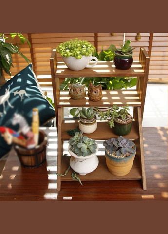 Підставка для квітів з дерева Канарія капучино (ЦВП-000909) No Brand (328228421)