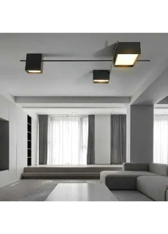 Сучасна світлодіодна люстра Kagu Led метал + акрил (Чорний) No Brand (331639582)