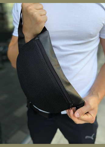 Преміальна бананка з еко шкіри чорна No Brand Бананка (340459533)