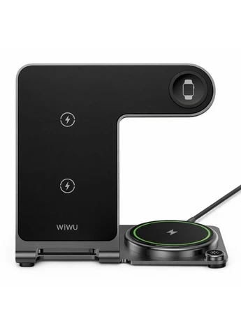 Беспроводная зарядная станция WI-W005 3в1 15W Qi для iPhone, Apple Watch, AirPods, док-станция быстрая зарядка WIWU (394714396)