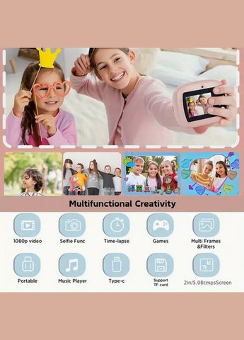 Детский фотоаппарат с мгновенной печатью Единорожки FD-121 розовый No Brand (341327264)