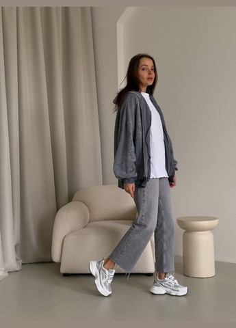 Жіночі стильні кросівки біло сірі натуральна шкіра/замш No Brand білі демісезони (317349622)