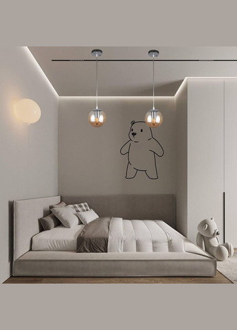 Срібний підвіс зі скляною кавовою кулею (56-PR150F-1 CR+BR) No Brand (370070759)