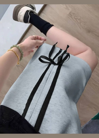 Милі сірі шортики з бантиками на високій посадці No Brand 2751 (327496759)