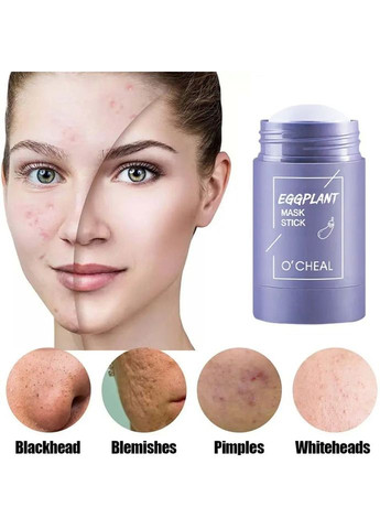 Маска стик для глибокого очищення та звуження пор обличчя з органічною глиною 40 г No Brand O'CHEAL EGGPLANT Stick Mask (308390411)