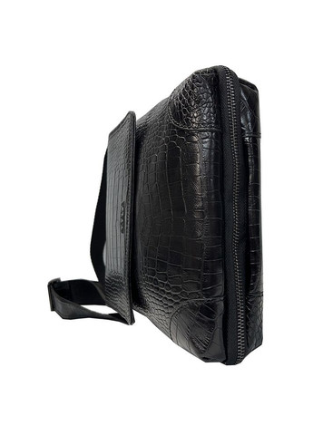 Сумка барсетка чоловіча із натуральної шкіри чорна під крокодил (Д/Ш/В) 23/6/26(см) Karya (336377839)