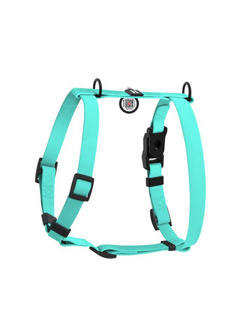 Шлея для собак водостойкая Magnet c QR-паспортом, магнитная пряжка, S, Ш 15 мм, А 28-42 см, В 32-52 см, тиффани WAUDOG (332879726)