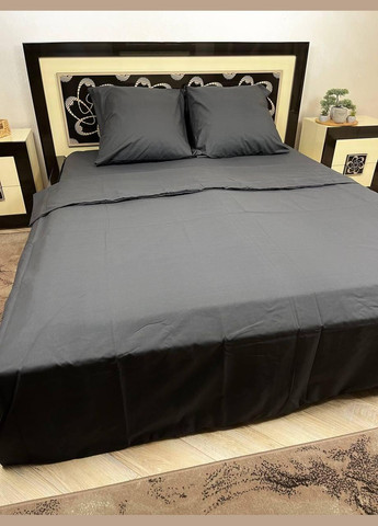 Постільна білизна бавовняна Однотонна Євро 200 x 220 Бязь Сірий 70 х 70 No Brand (280937808)