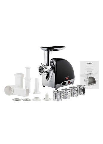 М'ясорубка, 1800Вт, продук.-2кг/хв, 3 решітки + для ковб., кеббе, 4 терки, пластик, чорно-сріблястий Ardesto (314749665)