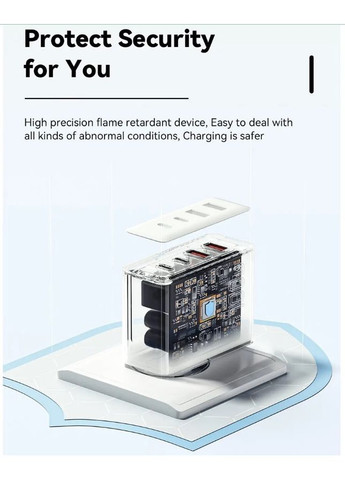 Зарядний пристрій 100W GaN ES-CD37 2U+2C white Essager (365824457)