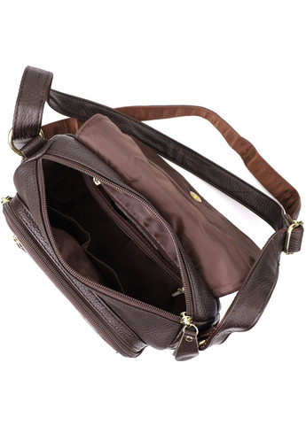 Сумка из натуральной кожи для женщин 22973 Коричневый Vintage (348358951)