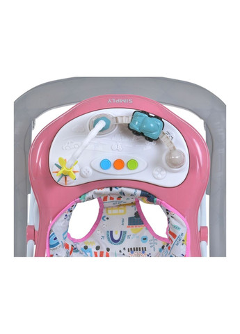 Ходунки дитячі ME 1215 SIMPLY Pink зі світловими ефектами, музика, 8 шт колес, стопор Рожеві El Camino (370709533)