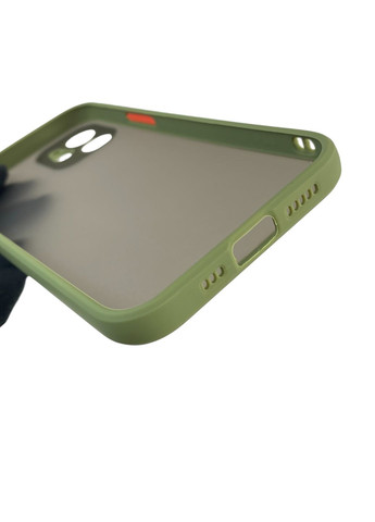 Чохол для телефона iPhone 12 з високими бортами із захистом камери на айфон 12 зелений Apple (366386630)