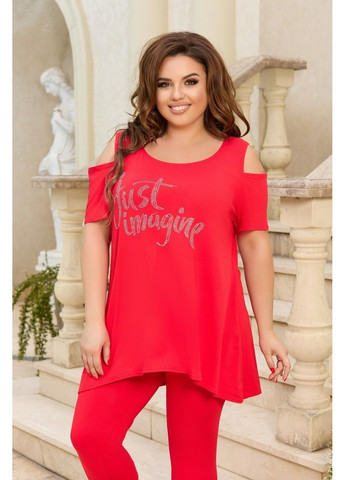 Віскозний костюм мод Фл 3483, червоний, розмір 64-66 No Brand (355469555)