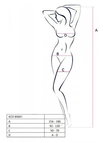 Бодістокінг ECO BS001 One Size white, з доступом, імітація підв’язок, флористичний декор Passion (297572042)