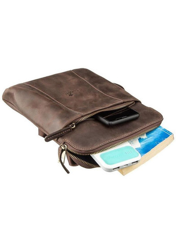 Сумка планшет через плече чоловіча з натуральної шкіри середня Коричневий 36447 Shvigel (354180776)