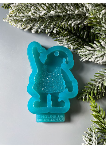 Молд Санта у кристалічному кожушку форма для новорічних іграшок на ялинку силіконова форма для епоксидної смоли No Brand (370566720)