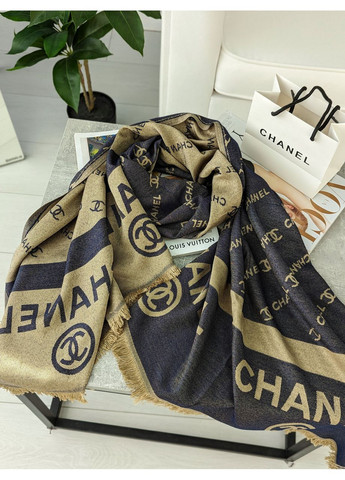 Палантин, Хустка Жіночий Шарф двосторонній бежево-синій No Brand (369935529)