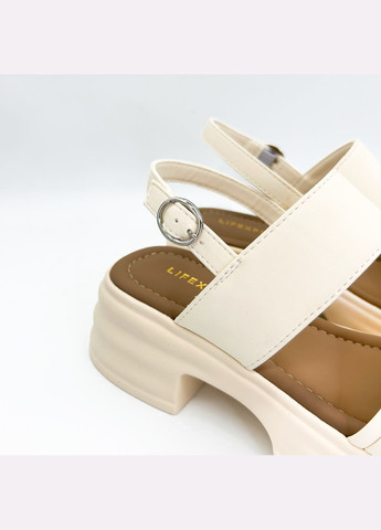 Светло-бежевые босоножки (р) экокожа 0-1-1-25a-9l-011-2 Lifexpert с ремешком