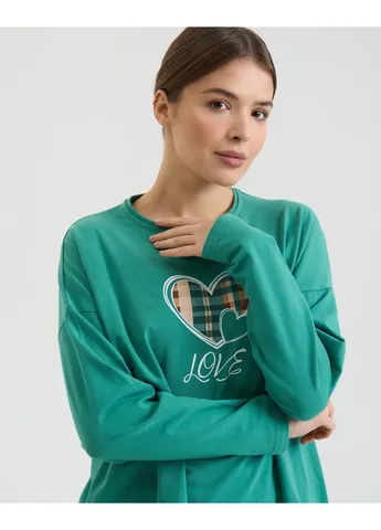 Зелена жіночий комплект зі штанами в клітку Nicoletta