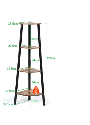 Етажерка Leo кутова в стилі Loft Costway (362028045)