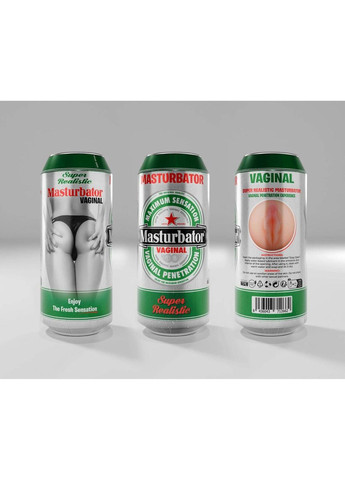 Мастурбатор-вагіна Alive Heineken Vagina II у вигляді банки пива, реалістичний No Brand (366878767)