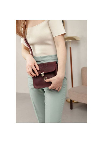 Сумка крос-боді через плече з натуральної шкіри жіноча маленька Бордовий 40155 BlankNote (361970408)