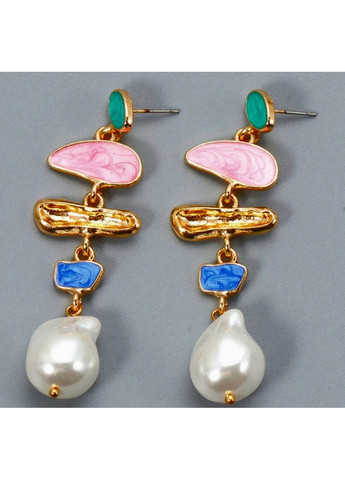 Сережки подовжені біжутерія з багатобарвними підвісками No Brand (361080985)