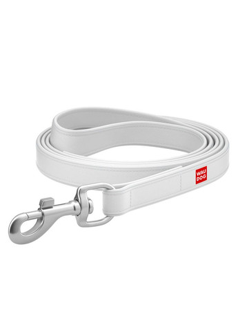 Повідець для собак шкіряний Design Ш 18 мм Д 122 см білий WAUDOG (364751589)