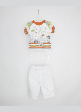 Помаранчевий літній комплект(футболка+штани) 299022 Mandarino