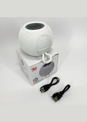 Мощная беспроводная колонка TG337 с Bluetooth, RGB-подсветкой и радио. Цвет: белый No Brand (359474691)