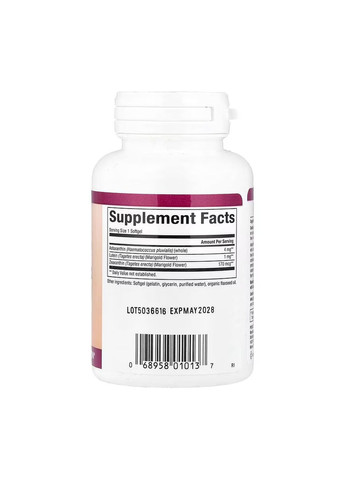 Добавка астаксантин для здоров'я очей Astaxanthin Plus 4мг 60 капсул антиоксидант Natural Factors (367957321)