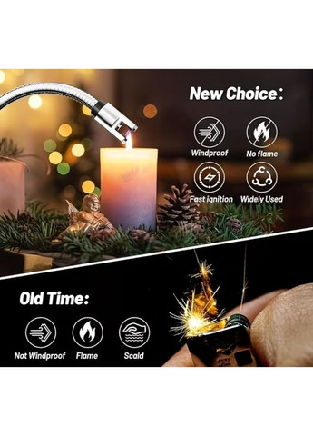 Импульсная металическая зажигалка USB со встроенным аккумулятором для газовой плиты, духовки, свечей No Brand (370792296)