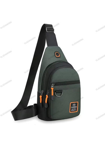 Молодіжна сумка слінг через плече,нагрудна міська темно-зелена сумка No Brand (370639428)