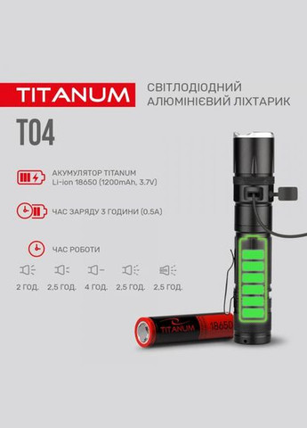 Ліхтарик ручний TLFT04 300 Lm 6500 K (27319) Titanum (284417823)