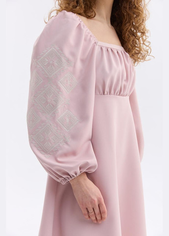 Розовая женское платье "грация" розовое MEREZHKA узор орнамент полиэстер (340403398)