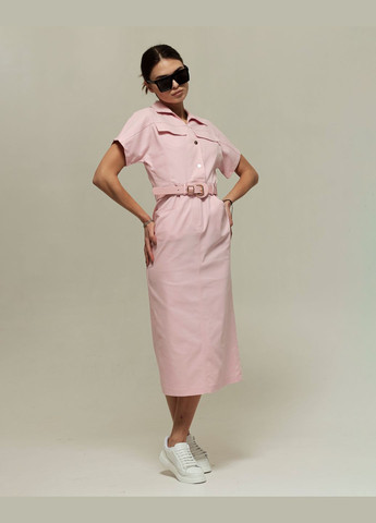 Рожева кежуал літнє плаття з поясом Phardi