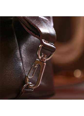 Кожаная глянцевая косметичка 16407 Коричневый Shvigel (292849805)