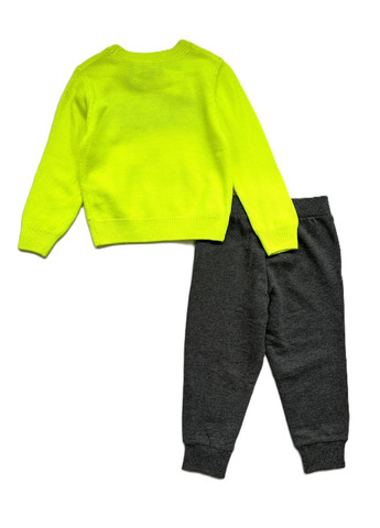 Салатовий демісезонний костюм светр салатовий + джогери сірі 104 брючний OVS